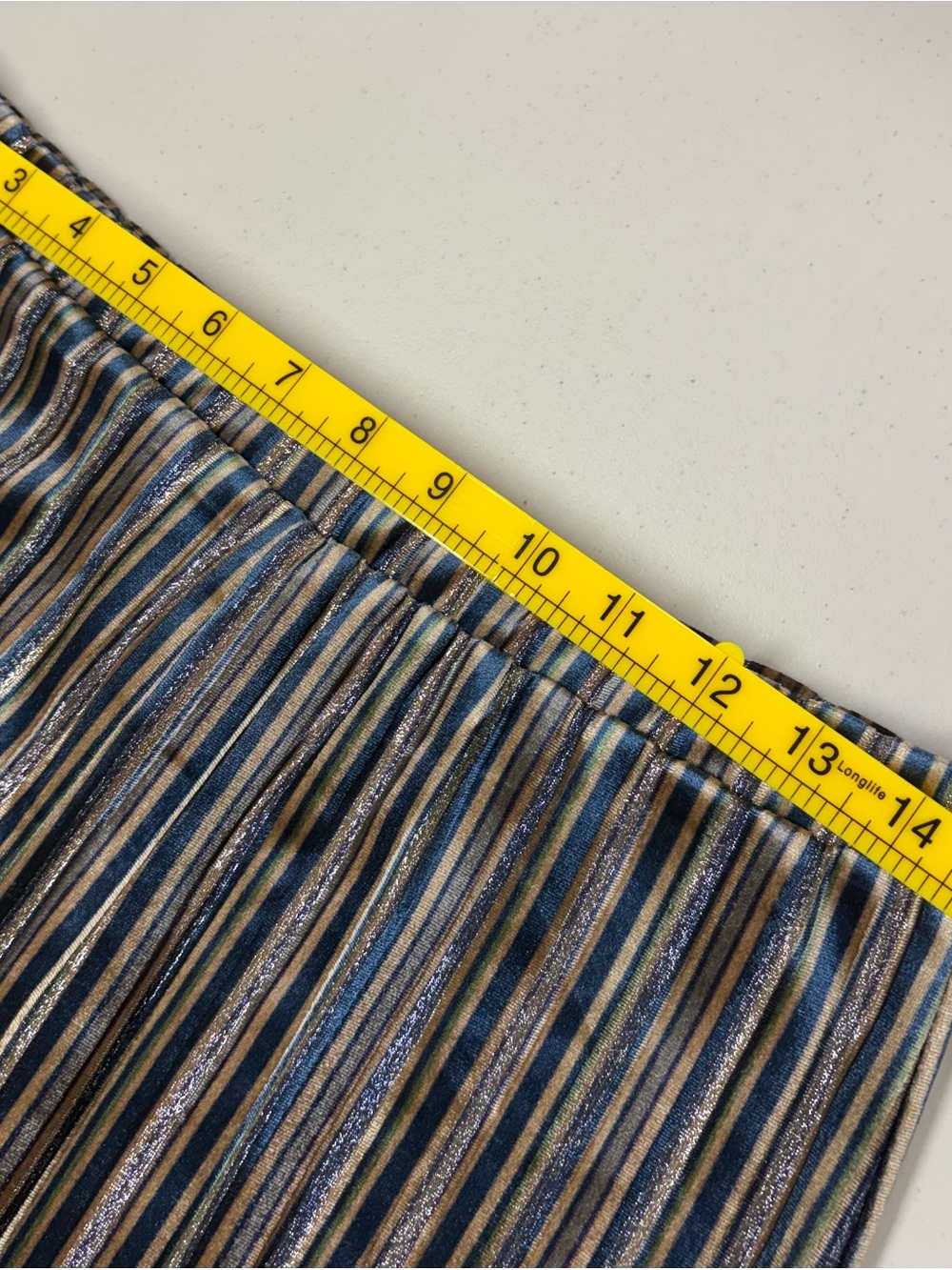 Natural Life Striped Flare Pant Retro 70s Bell Bottom Velour Boho Metallic Large - Picture 6 of 11